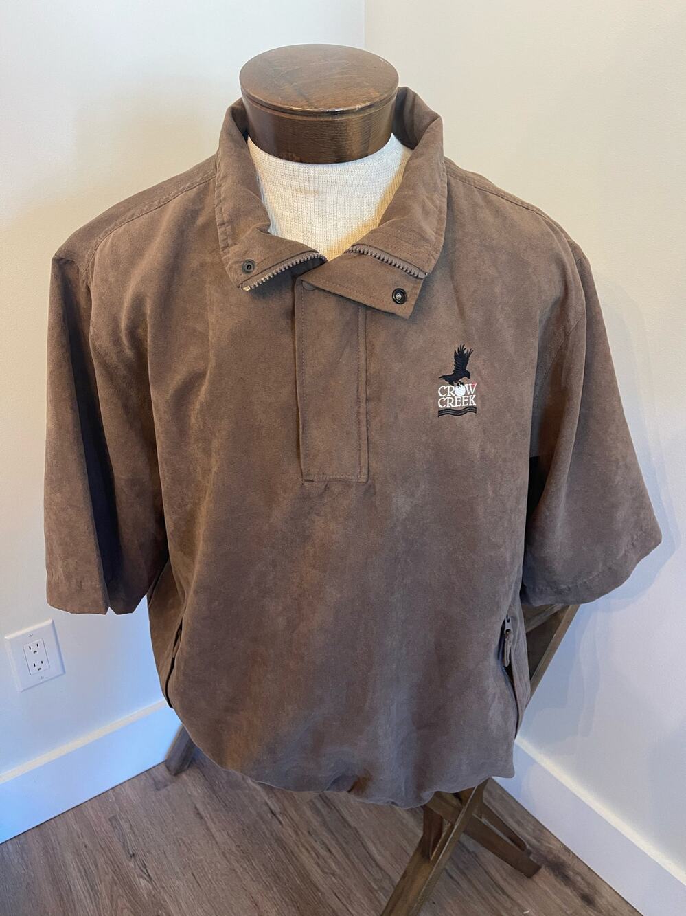 Tres Bien Quarter Zip Brown Shirt Size XL